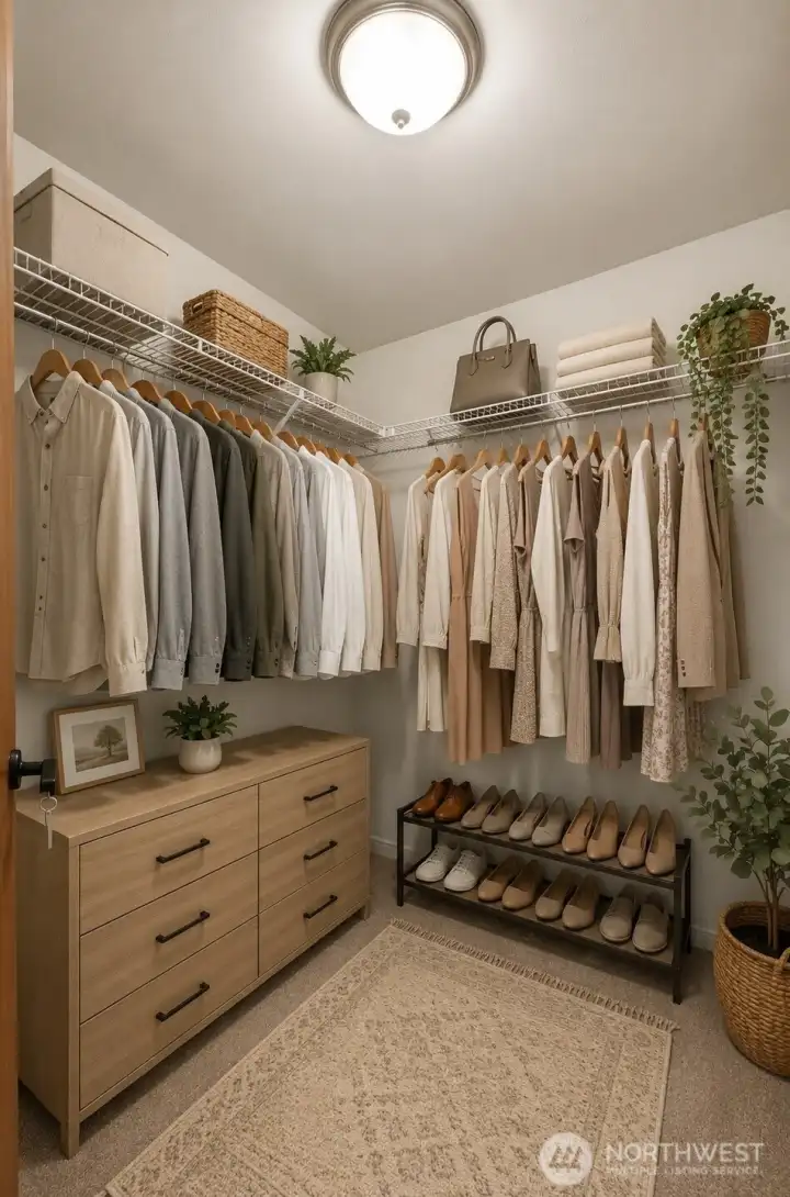 Large walk-in-closet is off the primary bathroom.