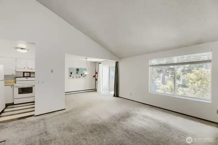 Living looking towards dining & kitchen
