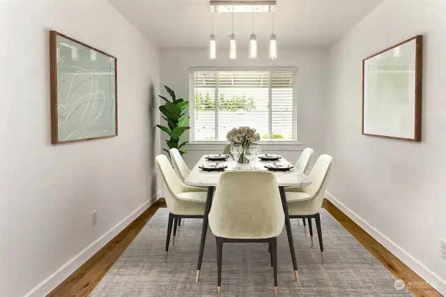 Dining room with virtual staging