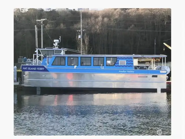 'Another Holiday' Hat Island's 48 passenger foot ferry goes from Hat to Everett on a regular route. Reservations are made by the property owner for their guests.