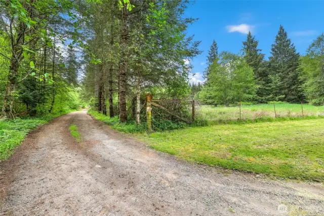 Driveway at entrance to the property