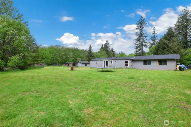 Back yard of spacious property