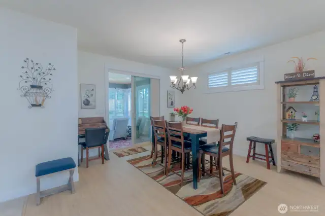 Dining Room opens to Sunroom