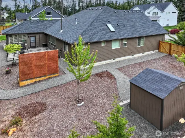 Side Yard with Garden Shed