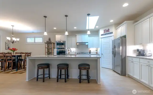 Kitchen-Sink in Large Island with lots of room for bar stools