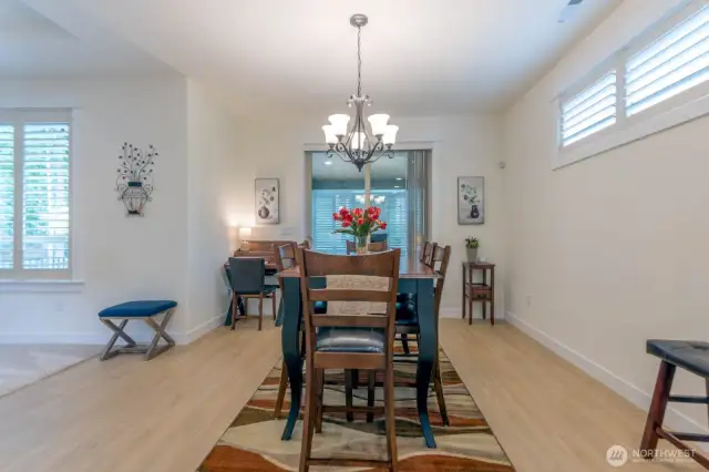 Dining Room that opens up to the beautiful sun room