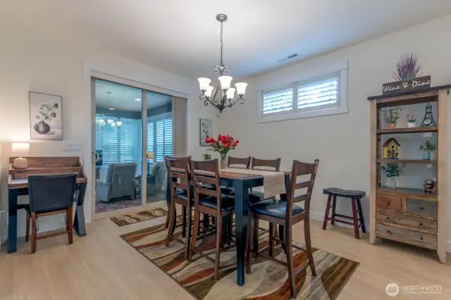 Dining Room opens to Sunroom