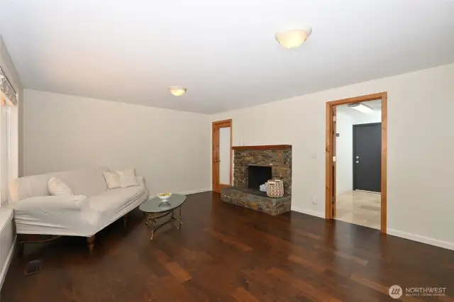 Relax around in the fireside in the cozy family room just off the kitchen.