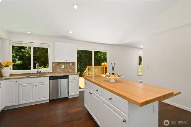 Great indoor/outdoor living with a slider opening for BBQs on the deck.