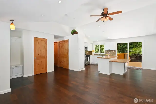 The open layout lives large with vaulted ceilings also lending a sense of spaciousness.