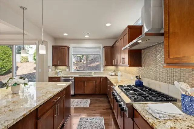 High end gas range and venting in the kitchen