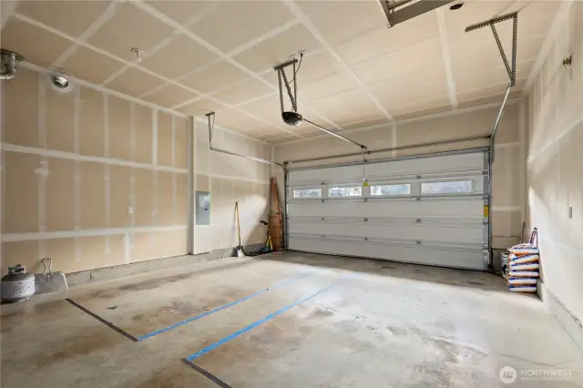 Huge two-car garage with room for storage