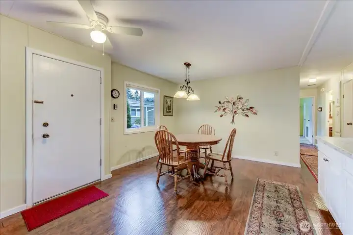 Separate eating area. Home has been nicely updated.