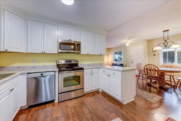 Newer appliances and plenty of counter space.