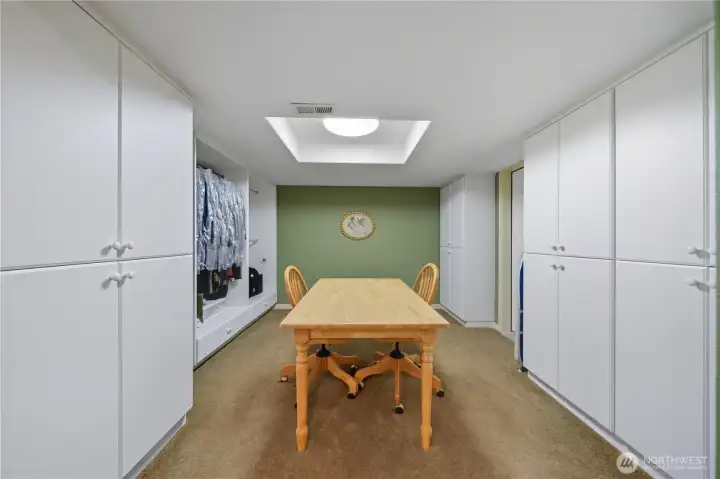 Hobby room with storage