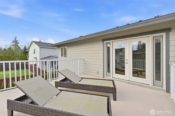 Private deck off of primary bedroom.