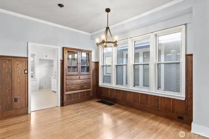 Living area with built-in hutch
