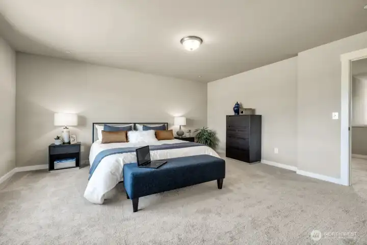 Primary suite is located on the backside of the home. Photos are for representational purposes only.  Colors and finishes may vary.