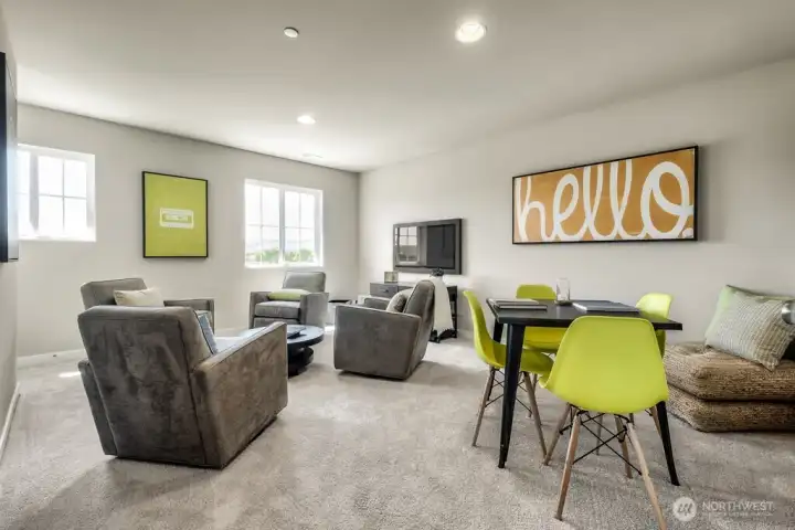 Large 4th bedroom or bonus room. Photos are for representational purposes only.  Colors and finishes may vary.