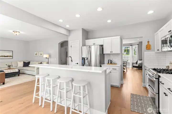 Recently remodeled kitchen with eating area