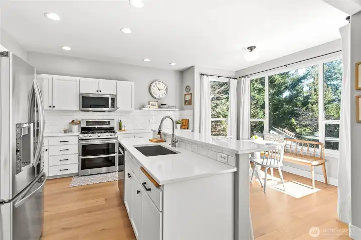 Recently remodeled kitchen with eating area