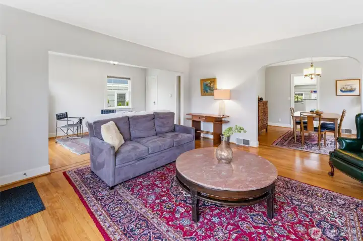 Living room with hardwood floors