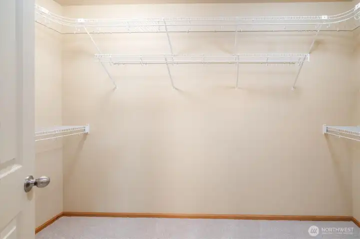 Primary walk in closet Primary walk in closet