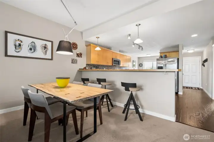 Spacious dining area.