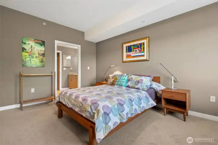 The primary suite is a true retreat.