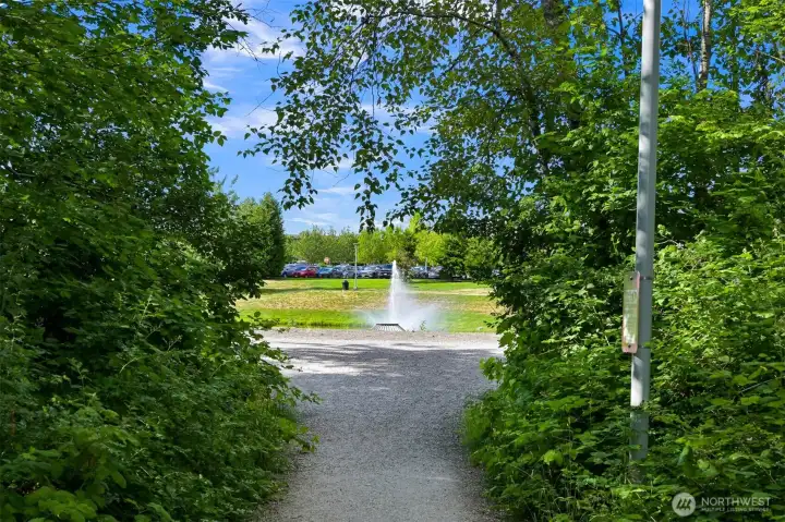 Trail leading to Barkley Regal Cinemas, children's nature park, restaurants, pilates studio and more!