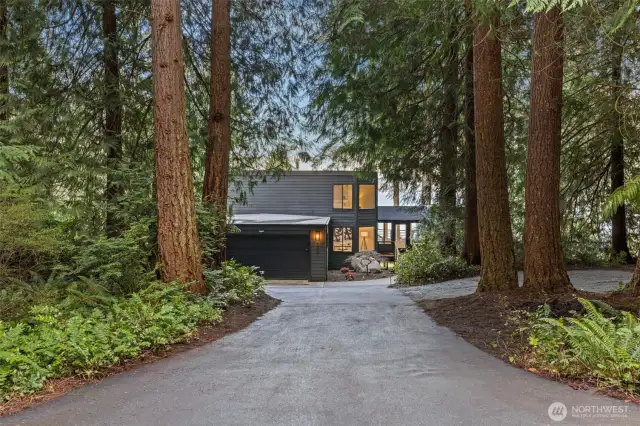 Long private driveway.