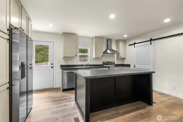 Modern kitchen with stainless appliances