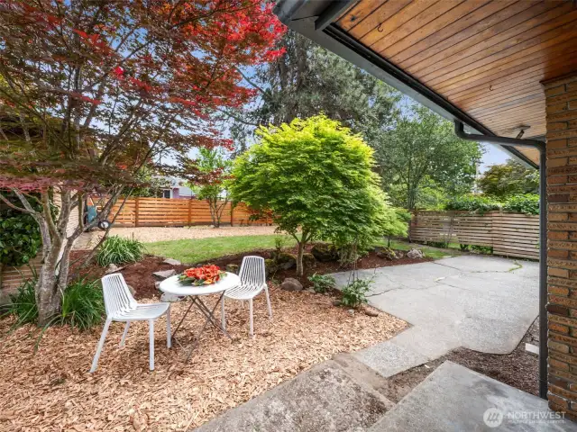 Private flat yard with development potential.