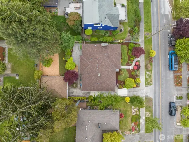 Overview that shows off-street parking in driveway, as well as street parking, across the street.