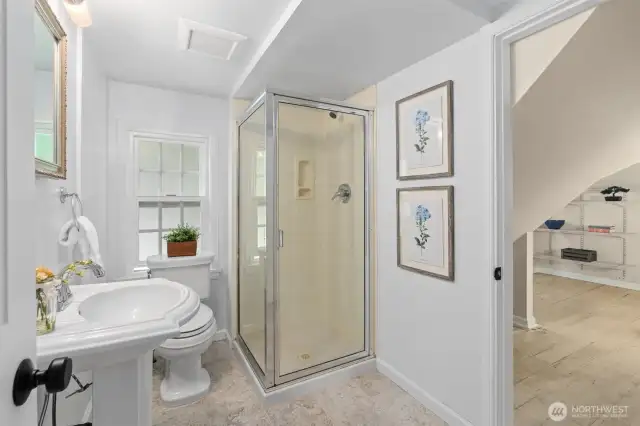 3/4 bath upstairs.