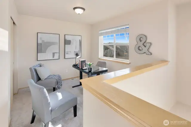 Great flex room or can easily be converted into 4th bedroom.  Just frame wall and add door. It already has a closet.