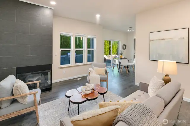Cozy living room with gas fireplace