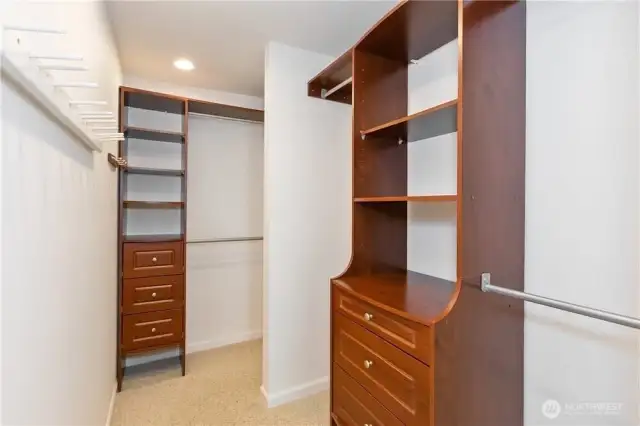 Primary suite wall-in closet