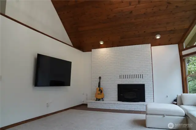 wood burning fire place.