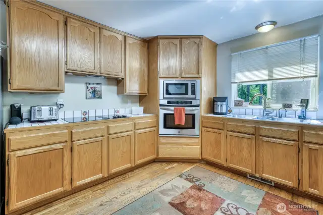Cooking for friends and family is a breeze with this large kitchen.