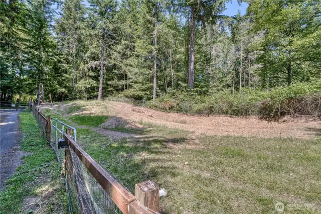 One section of the fully fenced pasture area.
