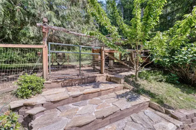 Chicken coop stays with the home.  Chickens can stay as well if buyer wants.