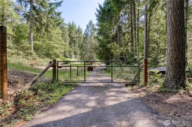 Electric gate to the property for privacy.