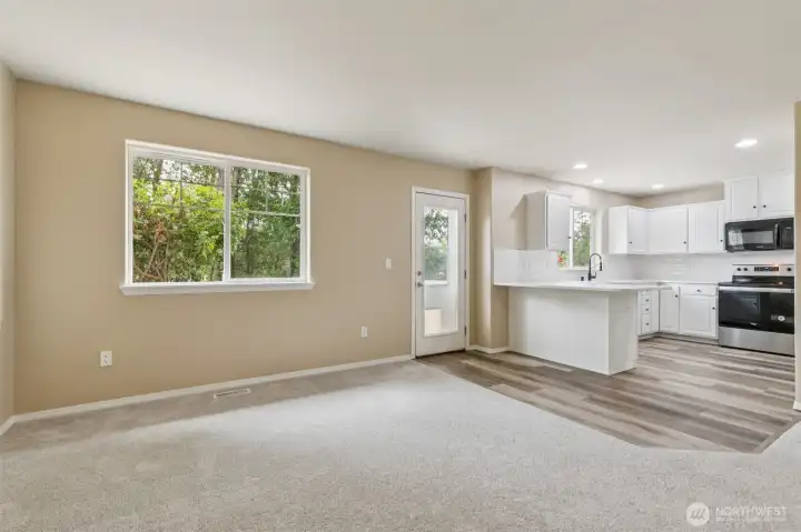 Back door exit onto deck.