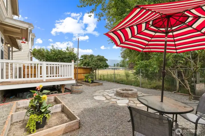 Great fenced space for pets with easy cleanup backyard