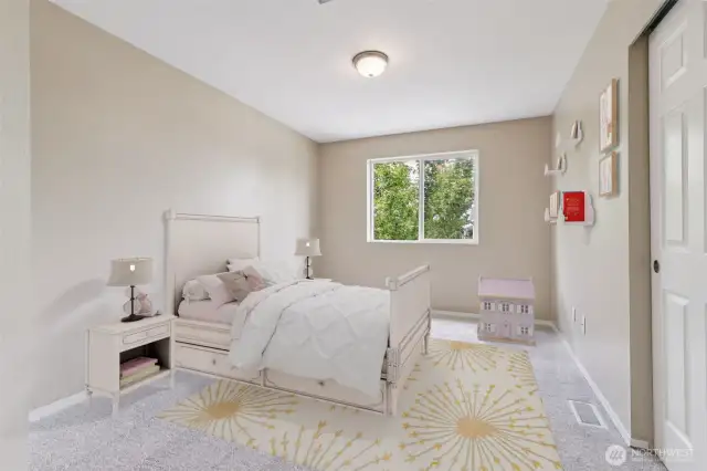 Guest bedroom 2. Virtually staged.