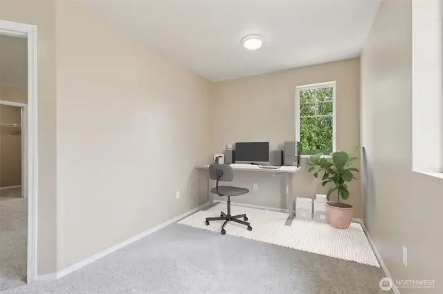 Office nook at top of stairs. Virtually staged.