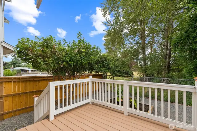Back deck overlooking open space
