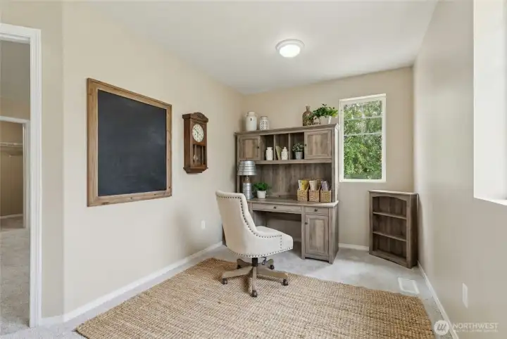 Office nook with farmhouse virtual staging
