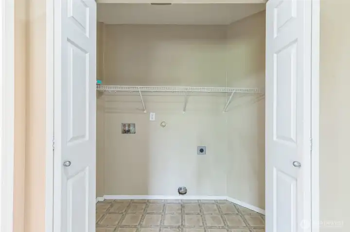 Laundry closet conveniently located upstairs where all the laundry is!